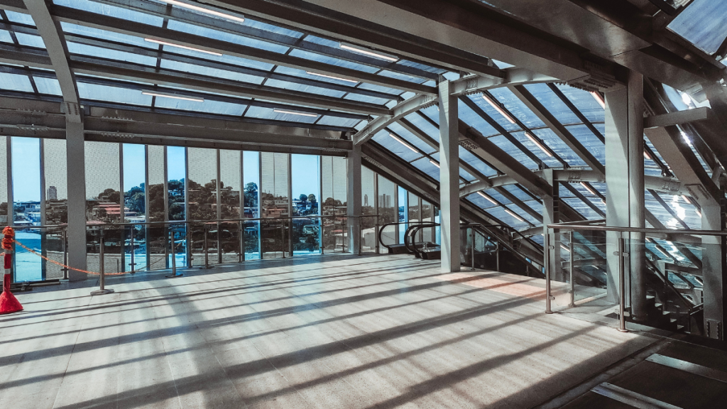 steel structure in a mall